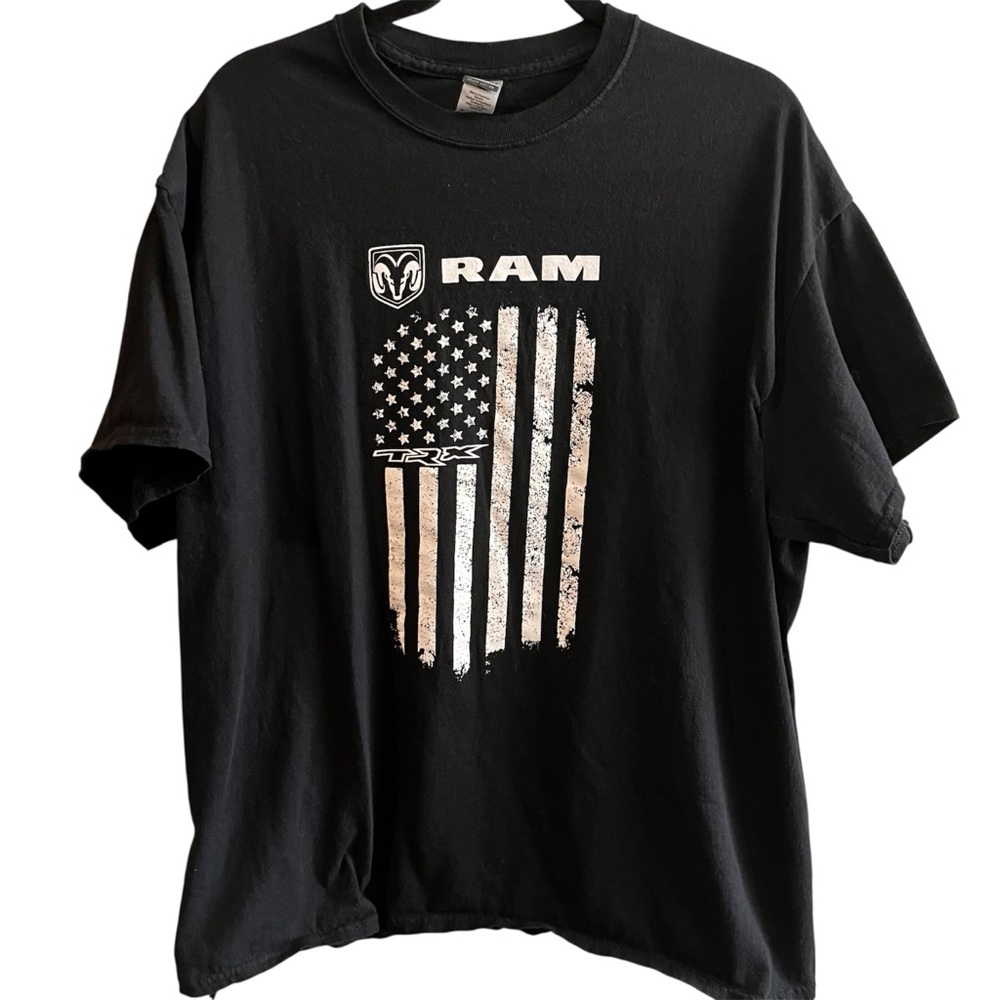 RAM trucks brand logo tee Gildan Cotton Black Tee Shirt size XL